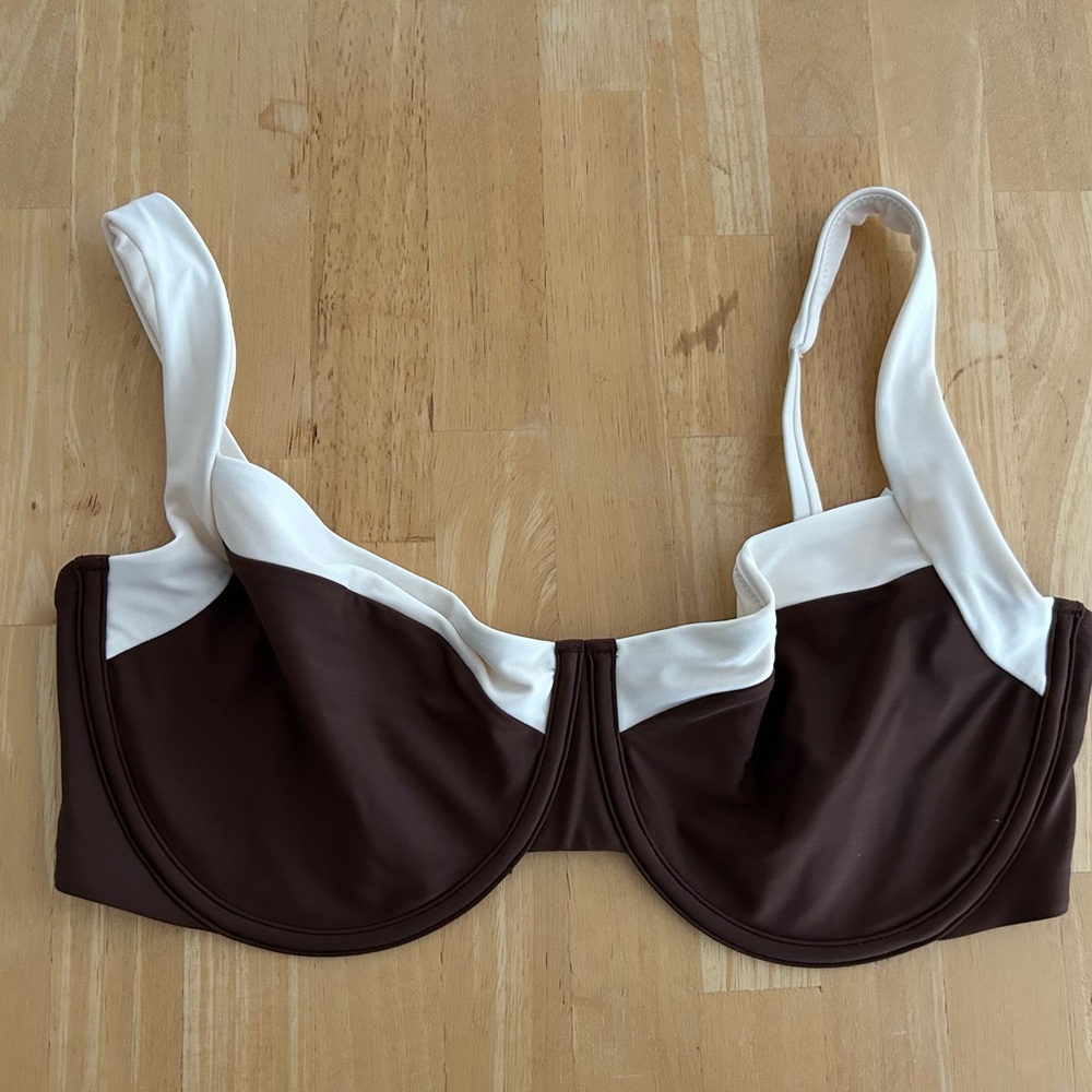 Abercrombie & Fitch Brown and Cream Bikini Top